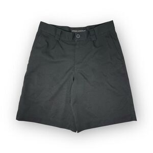 Under Armour Shorts Loose Black Flat Front Chino Performance Golf Boys Size 12R